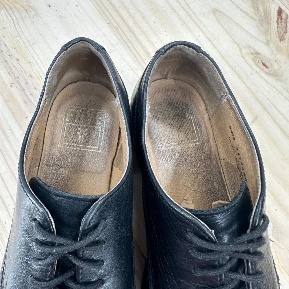 Frye Black Leather Cap‎ Toe Oxford Shoes Mens 9.5 B Dress Derby